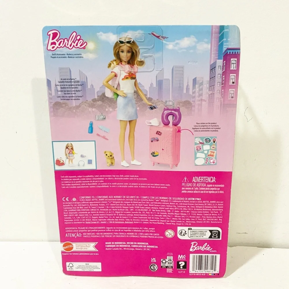 Barbie Doll Full Traveling Accessories Malibu Travel Set with Puppy & 10+ Pieces